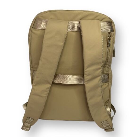 Lovevook 40L Travel Backpack Women Shoe Compartment Puffer Carry On Khaki Tan - Picture 4 of 15